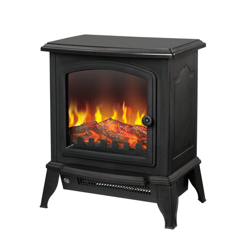 Lenoxx Electric 1000W to 2000W Fireplace Heater with Realistic Log Flame Display