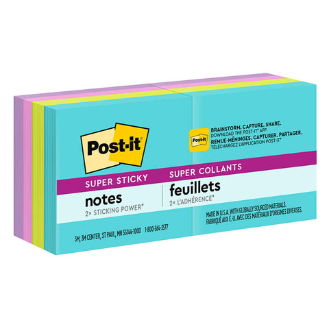 3m Company Post-it Super Sticky Recyclable Notes (Pack of 8)