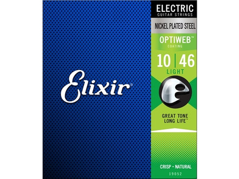Elixir #19052 Electric Guitar Strings Optiweb Plated Steel 10-46 Light