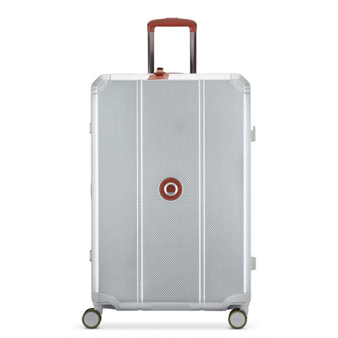 Delsey Alu'r - Aluminum Zipperless Premium Large Luggage - Silver
