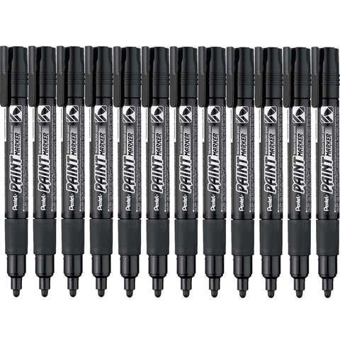 Pentel MMP20 Box 12 Paint Marker Medium Bullet Point (Black)