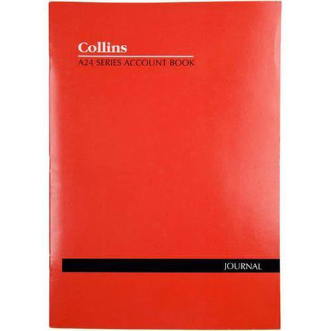 Collins Debden Collins A24 Series Account Book Journal Feint Ruled Stapled 24 Leaf A4 Red