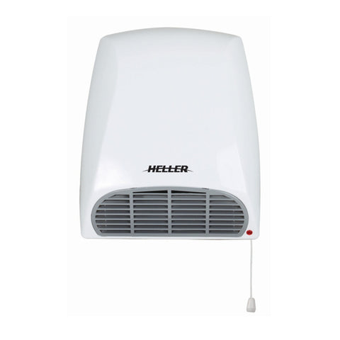 Heller 2000W Indoor Bathroom Toilet Heater 32cm with Pull Switch Wall Mounted