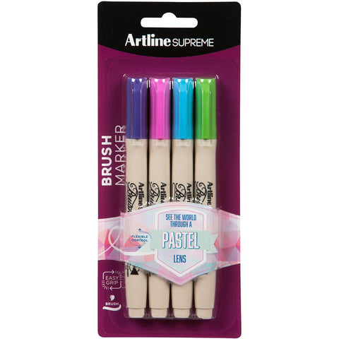Artline Supreme Brush Marker Pastel (Assorted) [Pack 4]