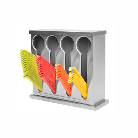 SOGA Stainless Steel Restaurant Spoon Holder Storage Rack 4 Holes