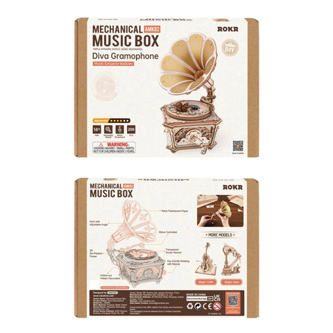 Robotime Mechanical Gear Music Box Diva Gramophone