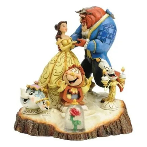 Jim Shore Disney Traditions - Beauty and The Beast - Tale as Old as Time Carved by Heart