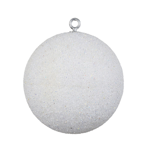 Whimsical Sugar White Grand Iridescent Crystalline Display Bauble 20cm