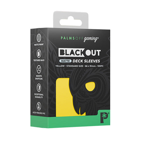 Palms Off Gaming Palms Off Standard 100pc Blackout Deck Sleeves - Yellow Matte