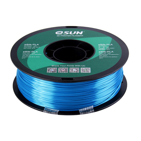 eSun Silk PLA 3D Print Filament 1.75mm 1kg - Cyan