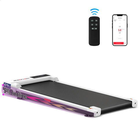 BLACK LORD Walking Pad Treadmill Electric Incline Under Desk (White)