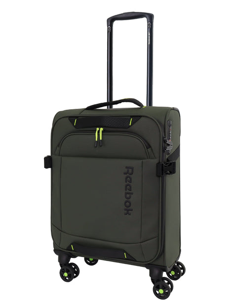 Reebok Pro Cabin Leather Film Soft Shell Suitcase Travel Lauggage 54cm Khaki