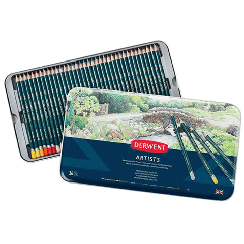 Derwent Artists Colour Pencils Tin 36 Set Professional