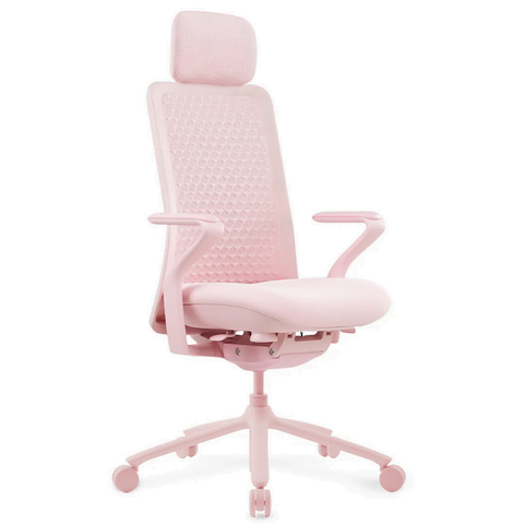 Desky Pro Ergonomic Mesh Chair with Headrest Pink