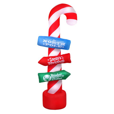 Jingle Jollys Christmas Inflatable Candy Pole 2.4M Illuminated Decorations