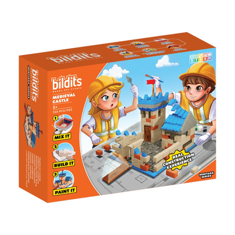 Bildits 318pc Medieval Castle Building Kit Kids 6y+ Toy Set