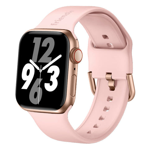 Friendie Byron Silicone Sports Band for Apple Watch 7/8/9/10/11/SE  (Rose/Gold) [Small] 38/39/40/41/42mm