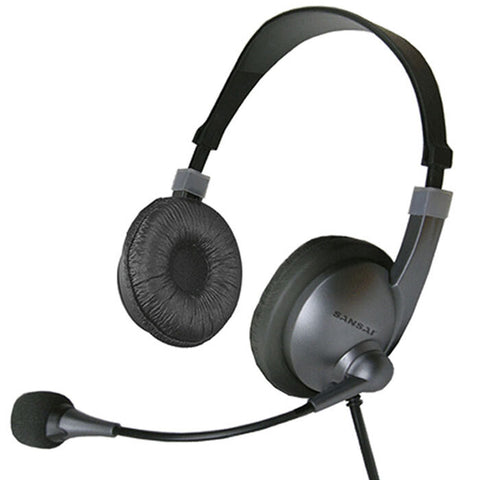Sansai USB On Ear Headset with Microphone (Black)