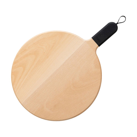 ZiiPa Sora Beech Wood Pizza Serving Board Silicone Handle 31cm Durable Charcoal