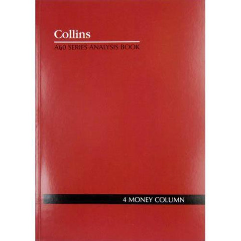 Collins Debden Collins A60 Series Account Book 4 Money Column 60 Leaf A4 Red