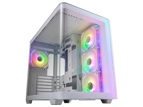 FSP M580 Curved Tempered Glass ATX Mid-Tower Case - White