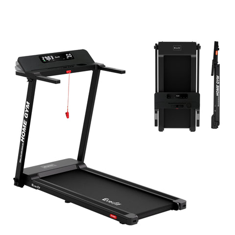 Everfit 2 in 1 Treadmill Electric Home Gym Fitness Exercise Fully Foldable 450mm Black
