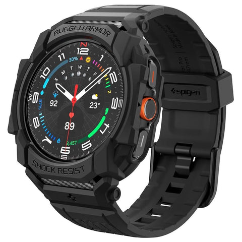 Spigen Galaxy Watch Ultra 47mm 2025/2024 Rugged Armor Pro Band Case (Black)