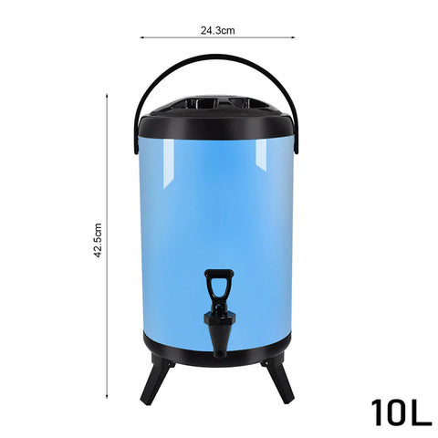 SOGA 10L Insulated Stainless Steel Beverage Dispenser with Faucet (Blue)