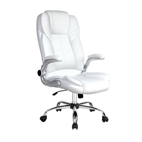 Artiss Executive Office Chair Leather Tilt (White)