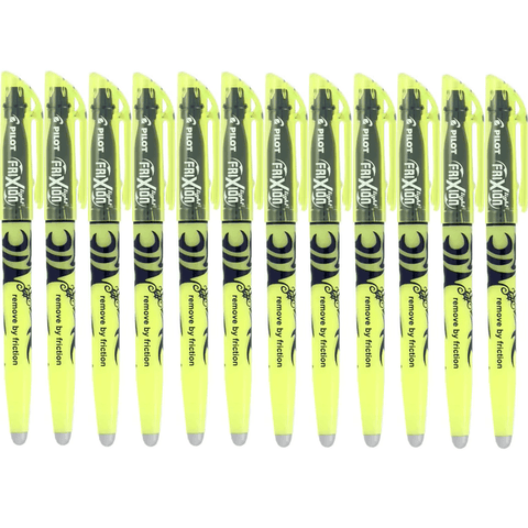 Pilot Box 12 Frixion Erasable Highlighter 4.0mm (Yellow)