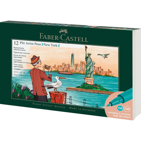 Faber-Castell  India ink Pitt Artist Pen Set, New York, 12pcs
