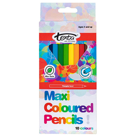 Texta Maxi Triangular Colouring Pencils [10-Pieces]