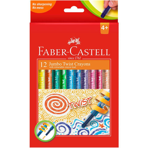 Faber-Castell Jumbo Twist Colour Crayons Box 12