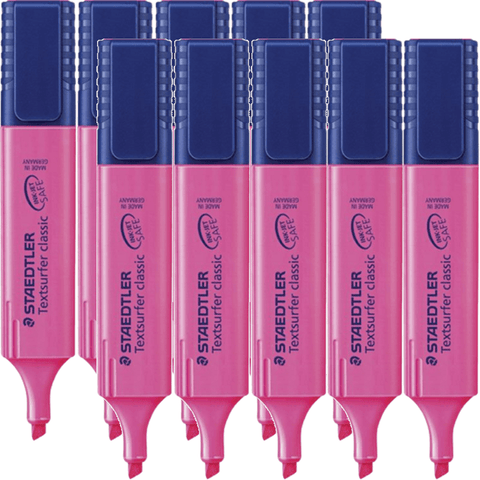 Staedtler Textsurfer Classic Highlighter Chisel Tip (Pink) [Box 10]