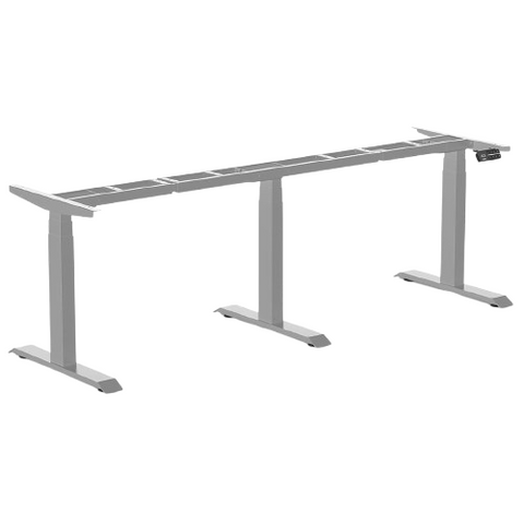 Desky Triple Sit Stand Desk Frame - Grey