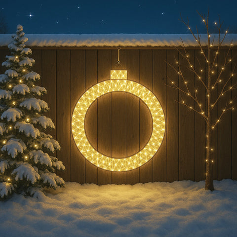 Lexi Lighting 2D 1.2M Mesh Christmas Bauble Ring with twinkle LED - Warm White