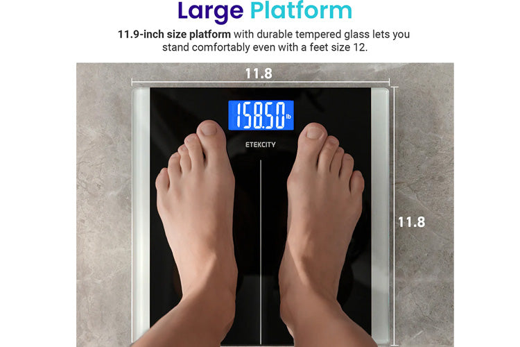 Etekcity Digital Body Weight Bathroom Scale - Black - JB Hi-Fi