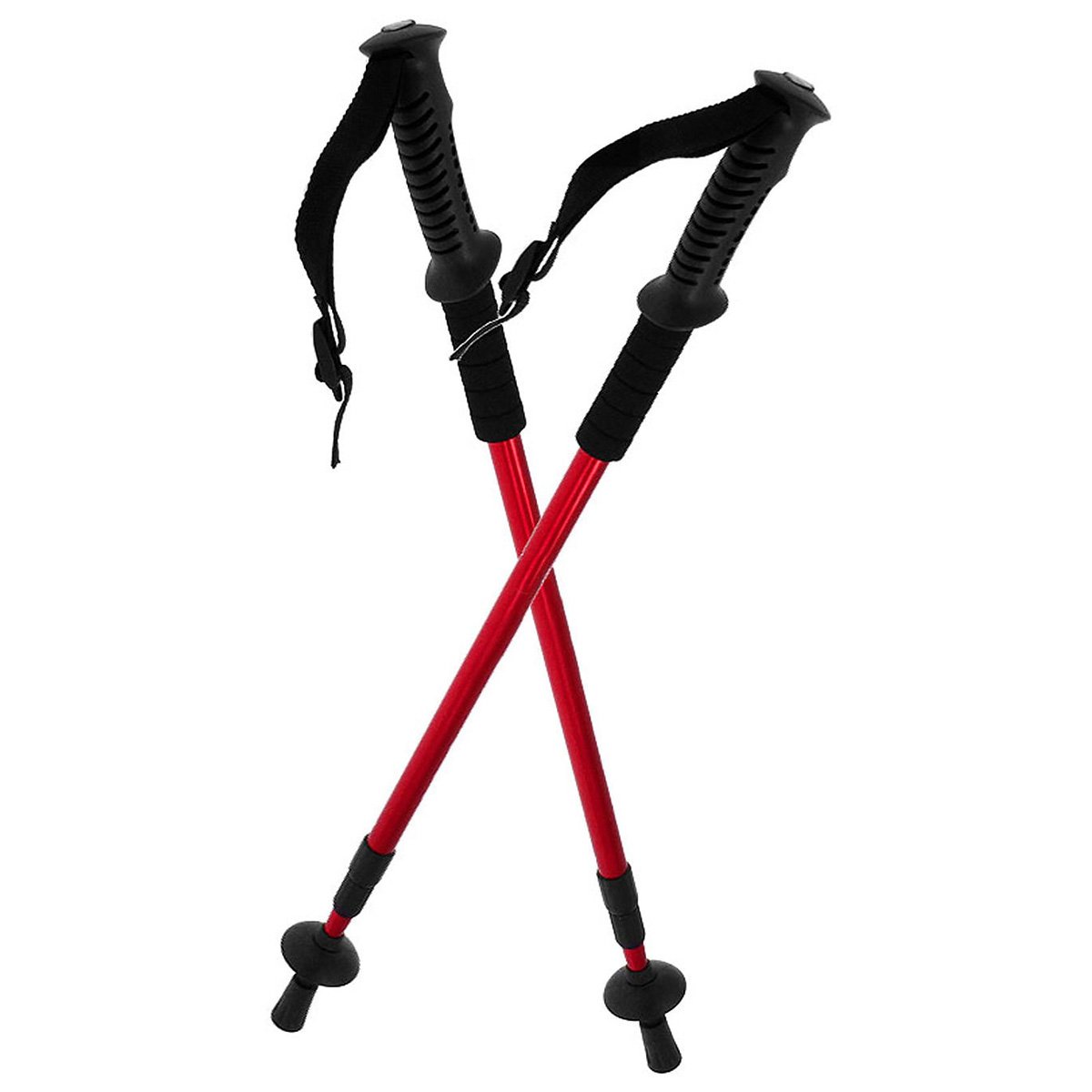 KLIKA Powertrain Anti-Shock Trekking Hiking Poles Sticks Pair (Red