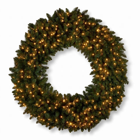 Christabelle 1.52m Nordic Pine Christmas Wreath Pre Lit White LED Large Statement Front Door Xmas Decoration Home