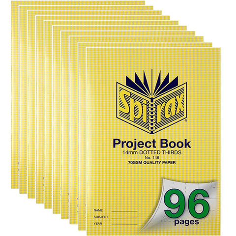 Spirax 146 Project Book 14mm Dotted Thirds 96 Page A4 10 Pack