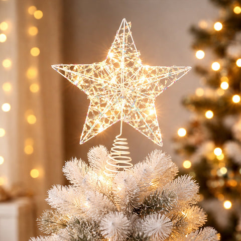 Lexi Lighting 25cm Iridescent Gliter Light Up Tree Top