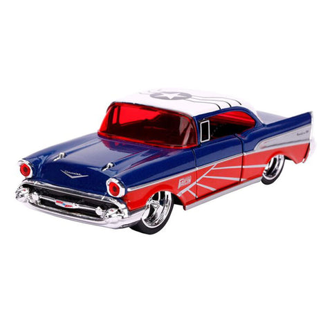 Jada 1:32 Scale Marvel Avengers Falcon 1957 Chevy Bel Air Diecast Car Model