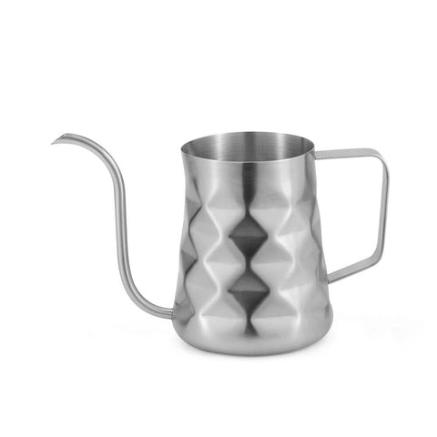 Coffee Culture Stainless Steel Diamond Embossed 600ml Goose Neck Jug (Silver)