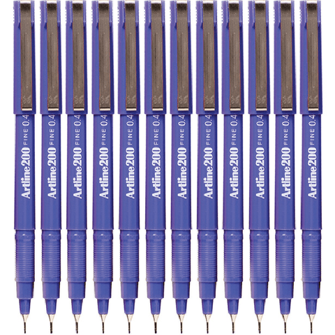 Artline Box 12 200 Fineliner Felt Tip Pen 0.4mm (Purple)