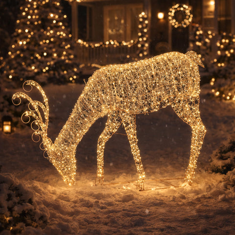 Lexi Lighting 140x110cm Outdoor Light Up Reindeer