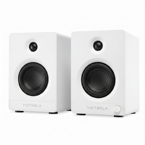 Victrola Tempo Bookshelf Speakers - White