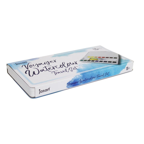 Jasart Voyager Art/Craft 18-Watercolour Painting Travel Set with Storage Case