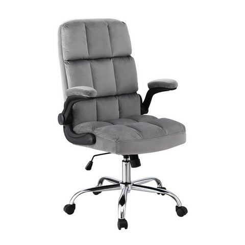 Artiss Office Chair Velvet Seat Racing Gaming Computer Desk Chairs Armrest (Grey)