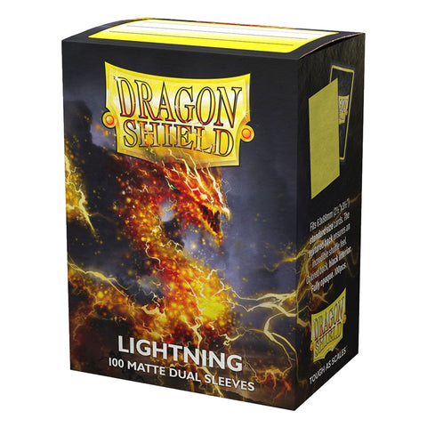 Arcane Tinmen Dragon Shield Standard 100ct Dual Matte Lightning Yellow Sleeves 63x88mm