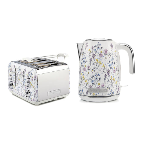 Laura Ashley 1.7L Jug Kettle and 4 Slice Toaster Combo (Wild Meadow)